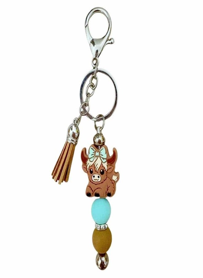 Lemua Highland Cow Keychain Highland Cow Lover Gifts for Women Men Cute Key Chain for Handbags Backpacks Car Keys - Image 1