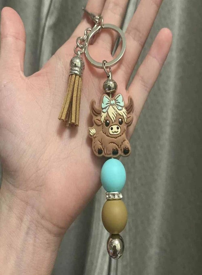 Lemua Highland Cow Keychain Highland Cow Lover Gifts for Women Men Cute Key Chain for Handbags Backpacks Car Keys - Image 2