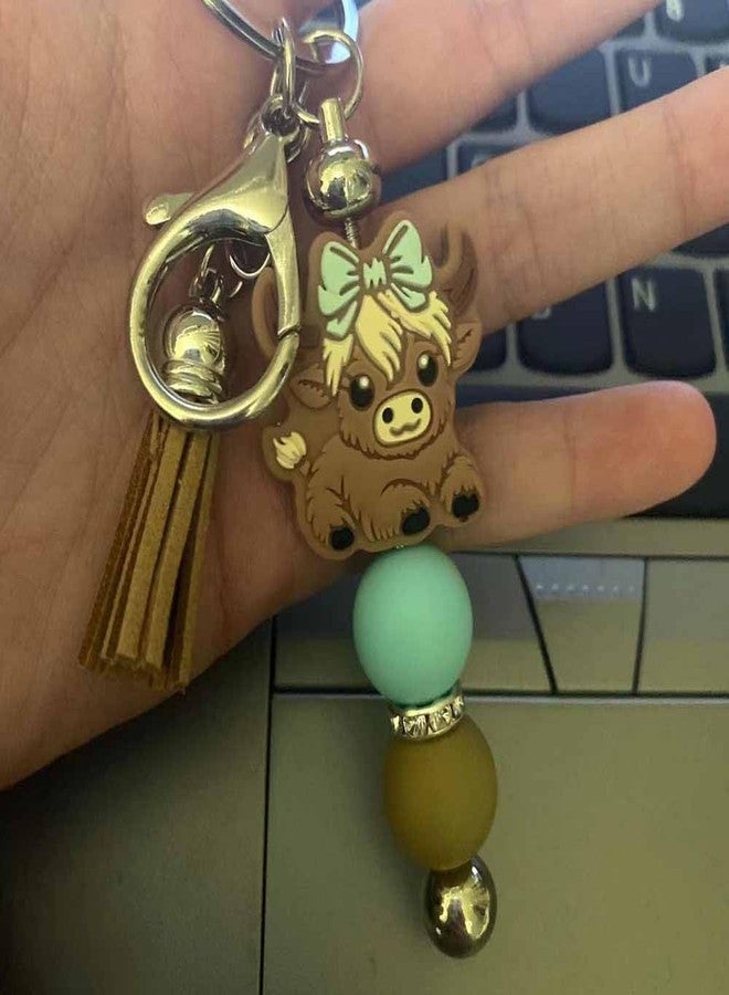 Lemua Highland Cow Keychain Highland Cow Lover Gifts for Women Men Cute Key Chain for Handbags Backpacks Car Keys - Image 3