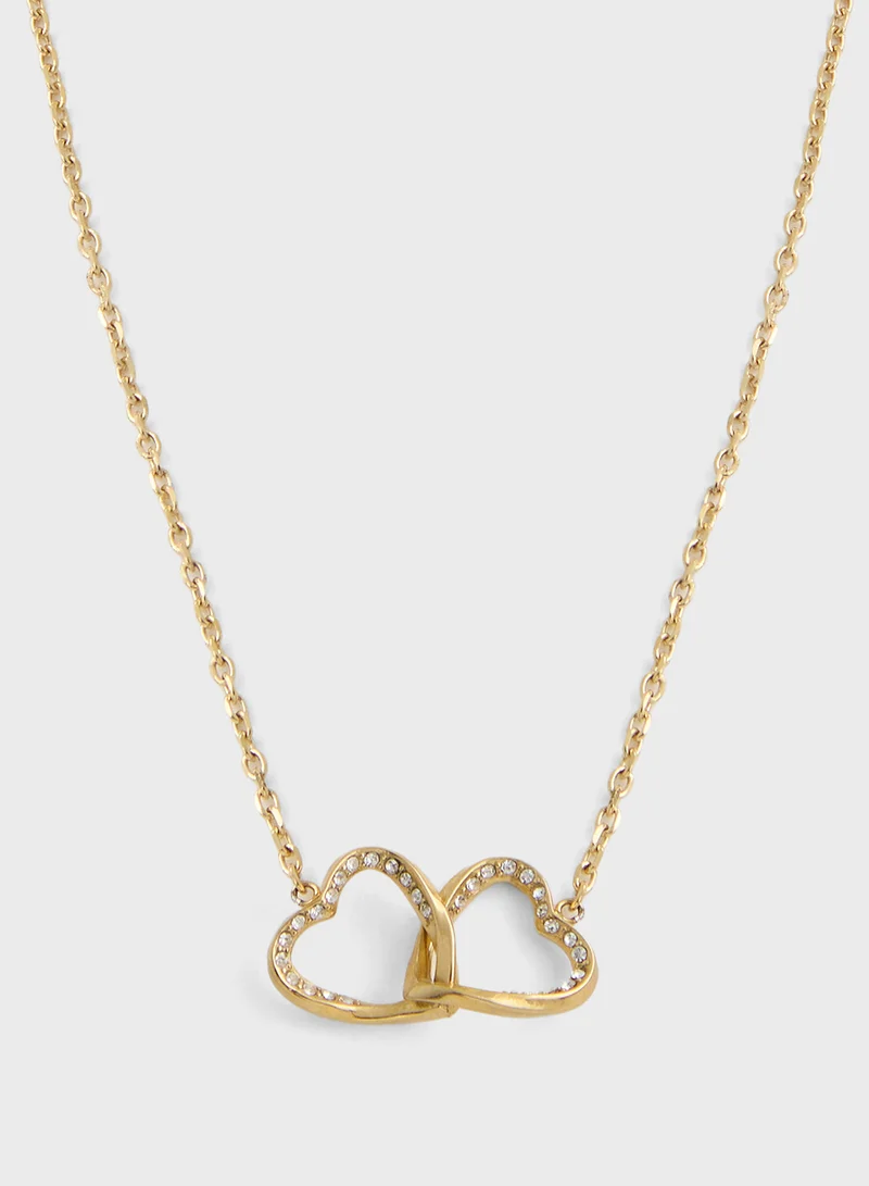 جس Pendent Drop Detail Long Necklace