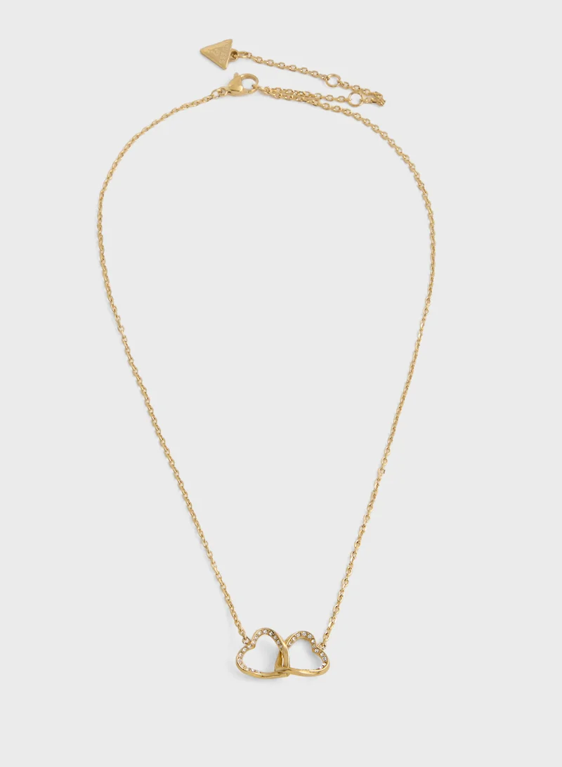 جس Pendent Drop Detail Long Necklace