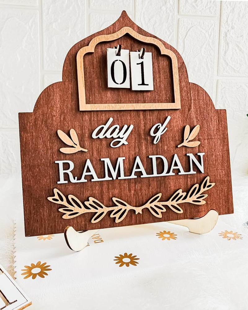 OLEEK Ramadan countdown calendar - Ramadan decorations for home 2025 - Ramadan calendar for kids - Ramadan gifts for kids - Ramadan table decor - Ramadan advent calendar - زينة رمضان كريم ديكور - Image 1