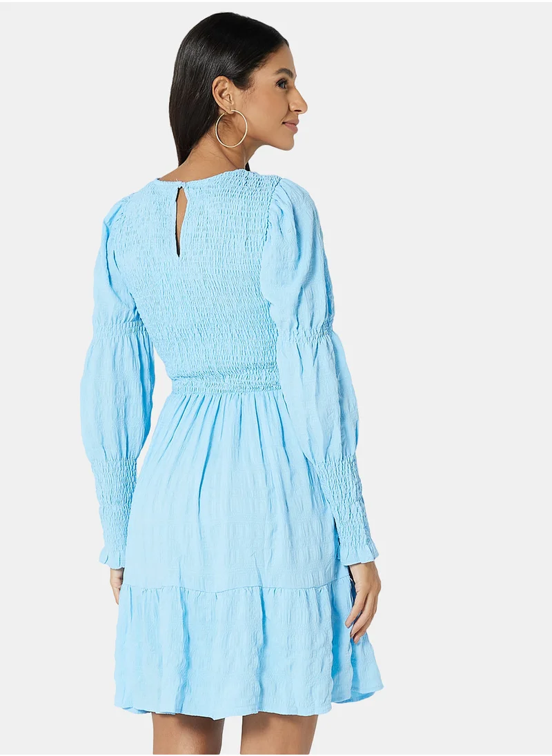 ONLY Long Sleeve Smocked Dress