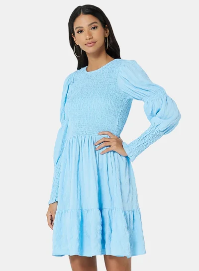 ONLY Long Sleeve Smocked Dress