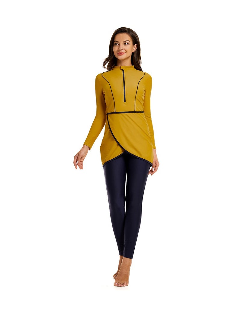 3-Pieces Women Muslim Burkini Swimsuits Modest Swimwear Islamic Full Body Long Sleeves Swimming Suit Summer Sunscreen Top Pants Hijab Sets Swimsuit For Mom Sisters Wife - Image 4