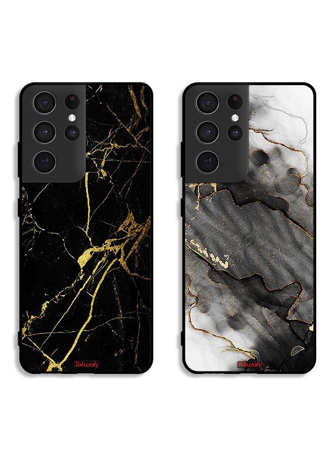 Tolwak Two Cases For Samsung Galaxy S21 Ultra 5G Protective Covers Marbale - Image 1