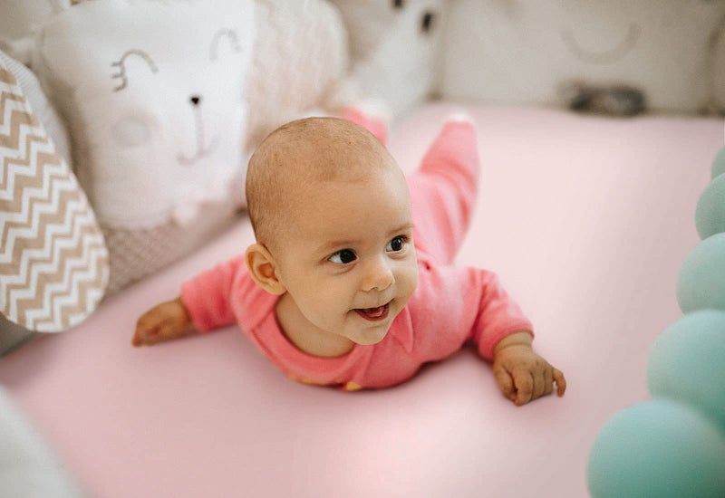 GRSSDER Stretchy Ultra Soft Jersey Knit Fitted Pack n Play Sheets Set 2 Pack, Portable/Mini Crib Sheets, Snug and Safe Playards Sheet for Baby, Pink Rose Stylish Print - Image 5