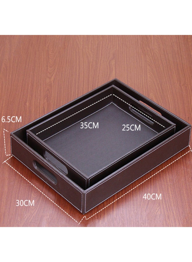 Household Tray Water Cup Tea Set Tray Hotel Guest Room Leather Rectangular Tray Waterproof Office File Tray Business