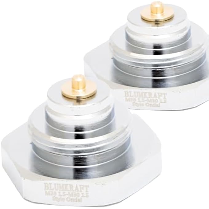 PACK OF 2: RADIATOR ADAPTERS M38 X 1.5 CONNECTOR ONDAL STYLE TO M30 X 1.5 FOR THERMOSTAT/THERMOSTATIC HEAD M30 X 1.5 MALE - Image 1