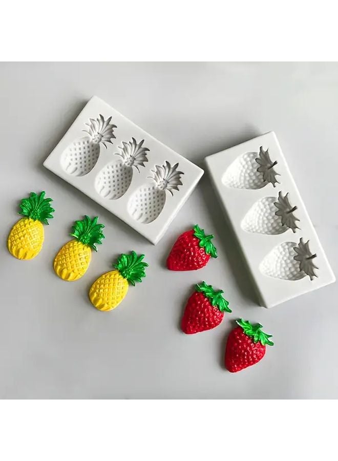 قالب سيليكون الفراولة للحرف اليدوية DIY ديكور الجبس والطين أشكال فواكه واقعية - Image 2