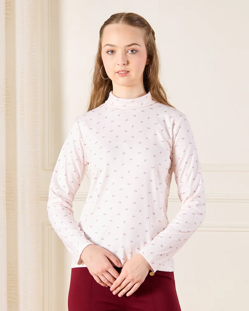 REDTAG Senior Girls Ivory And Fuchsia T-Shirt Set (Pack Of 2)