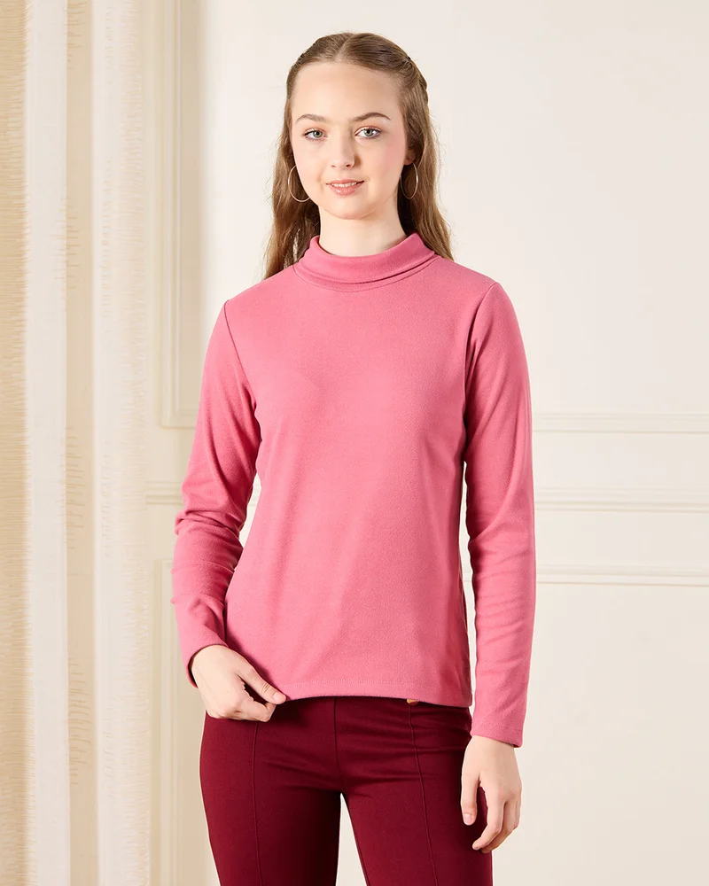 REDTAG Senior Girls Ivory And Fuchsia T-Shirt Set (Pack Of 2)