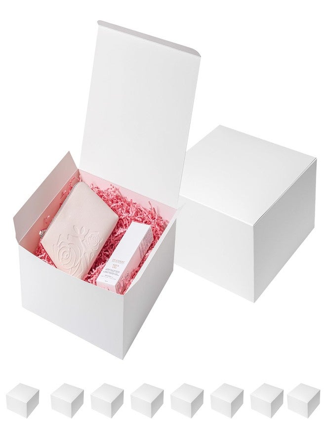 Mcfleet Gift Boxes with Lids 10x10x5 Inches 10 Pack Bridesmaid Proposal White Cardboard Gift Box for Presents, Christmas, Wedding, Graduation, Holiday, Birthday Craft Present Packaging - Image 1