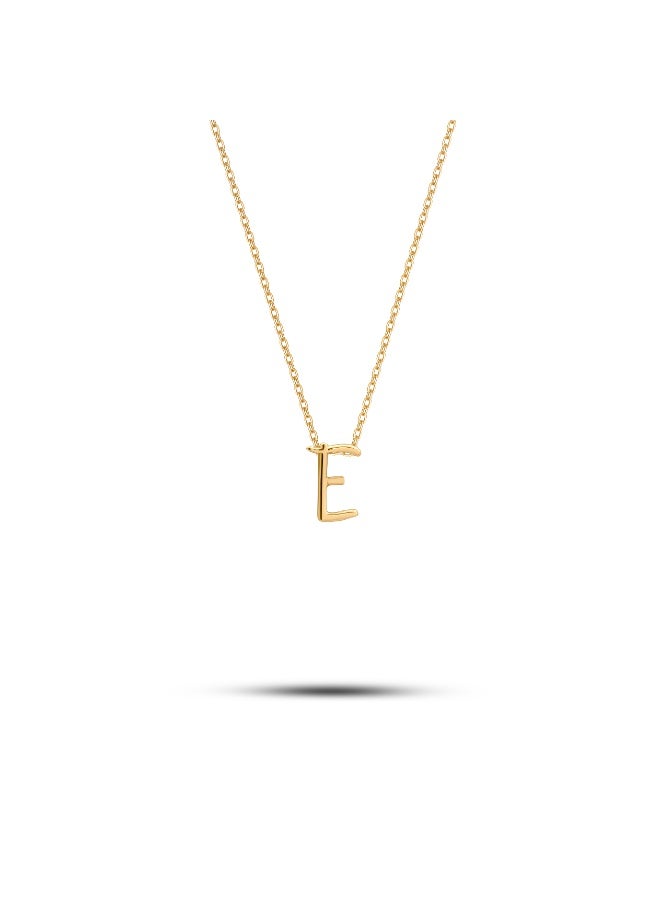 Ruby Art Gold 18k Real Gold Initial Letter E Pendant 0.64 grams, Necklace for Women – Personalized Elegant Alphabet Chain Jewelry, Premium Dubai Quality - Image 1