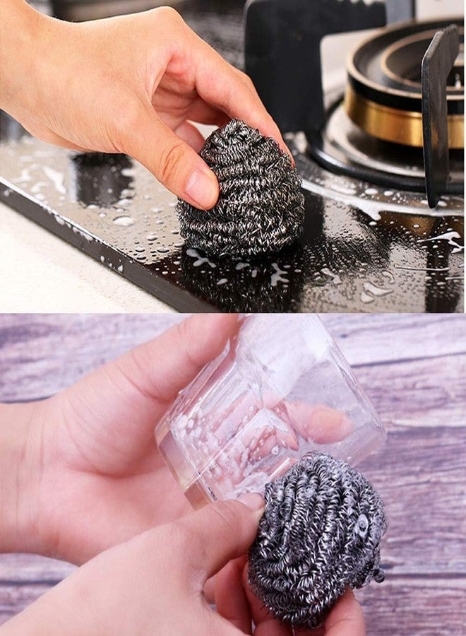 Sunday Stainless Steel Scrubbers Cleaning Ball with Handle - Steel Wool Scrubber Pad Used for Dishes, Pots, Pans, and Ovens. Easy scouring for Tough Kitchen Cleaning - Image 5