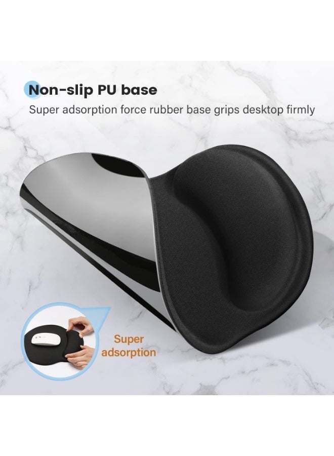 الوسادة الماوس إيرغونومية ، مع دعم راحة المعصم مريحة وتبريد هلام وقماش ليكرا ، قاعدة PU غير المنزلقة لتخفيف الألم من الكتابة السهلة ، ومتينة وقابلة للغسيل لسهولة التنظيف - Image 5