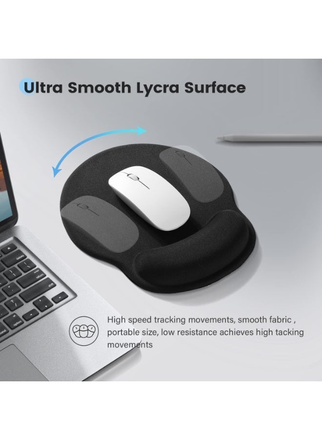 الوسادة الماوس إيرغونومية ، مع دعم راحة المعصم مريحة وتبريد هلام وقماش ليكرا ، قاعدة PU غير المنزلقة لتخفيف الألم من الكتابة السهلة ، ومتينة وقابلة للغسيل لسهولة التنظيف - Image 4