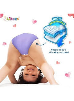 Liltoes 4 Solid Cloth Diapers For Babies Washable Reusable Adjustable Sizes (4 Combo) (No Inserts Included)  - Image 5