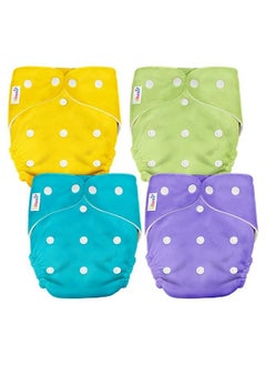 Liltoes 4 Solid Cloth Diapers For Babies Washable Reusable Adjustable Sizes (4 Combo) (No Inserts Included)  - Image 2