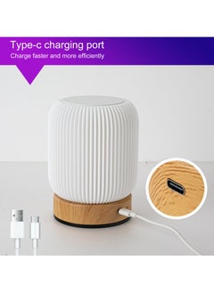 CMGTYYD Led Night Light Wood Grain Touch Night Light Bedside Table Lamp Bedroom Bedside Lamp Kids Night Light with Color Changing Touch Senor Remote Control USB Rechargeable Portable Night Light  - Image 3