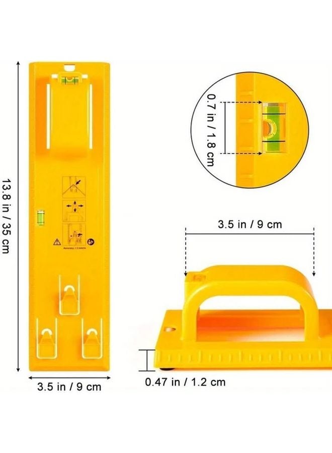 1pc Reusable ABS Rubber Pad With Horizontal Spirit Level For Photo Hanging - Image 3