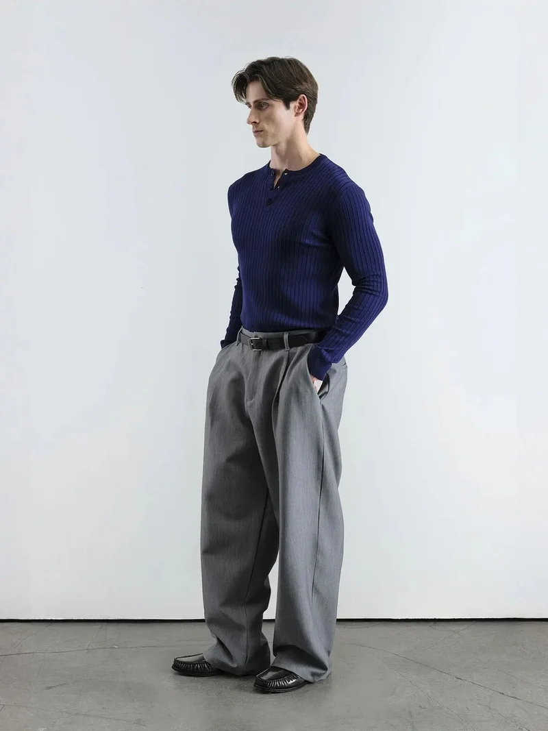 جيستو GIESTO Slim Fit Button Collar Long Sleeve T-Shirt