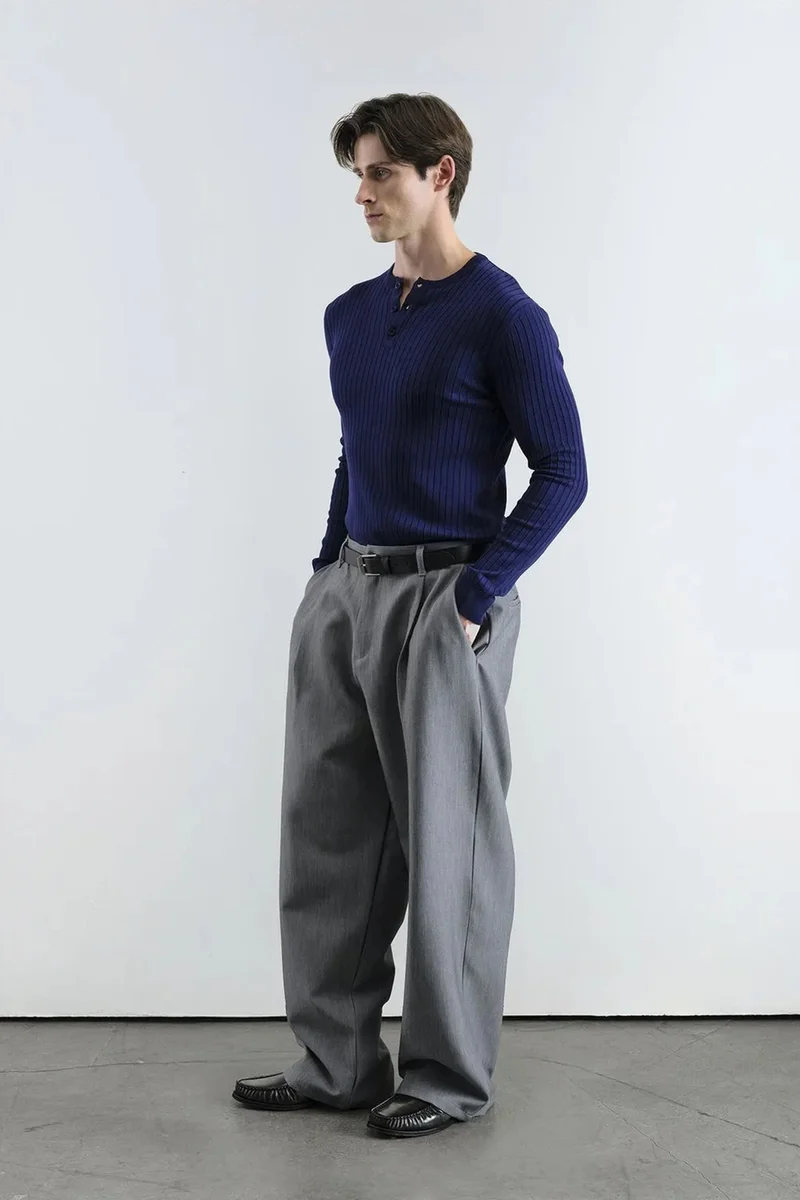 جيستو GIESTO Slim Fit Button Collar Long Sleeve T-Shirt