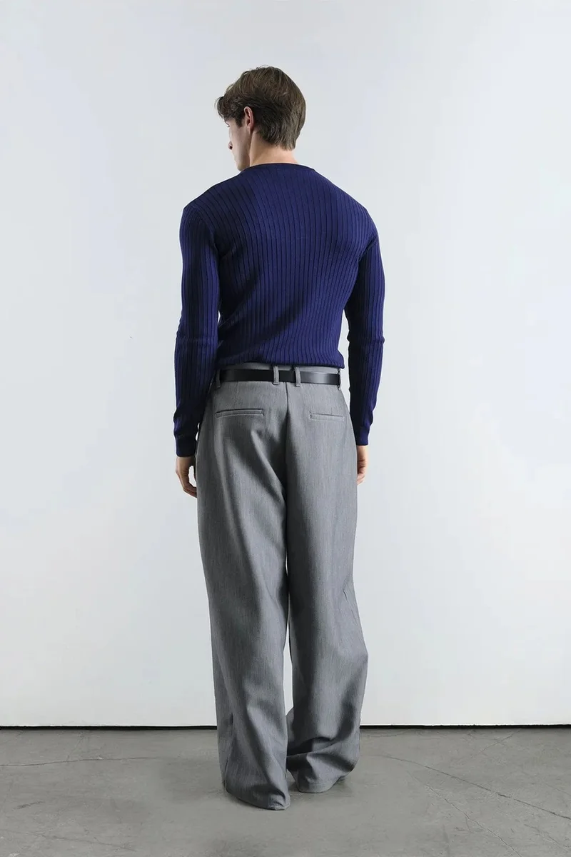 Giesto Navy Blue GIESTO Slim Fit Button Collar Long Sleeve T-Shirt for Men | Best Price UAE