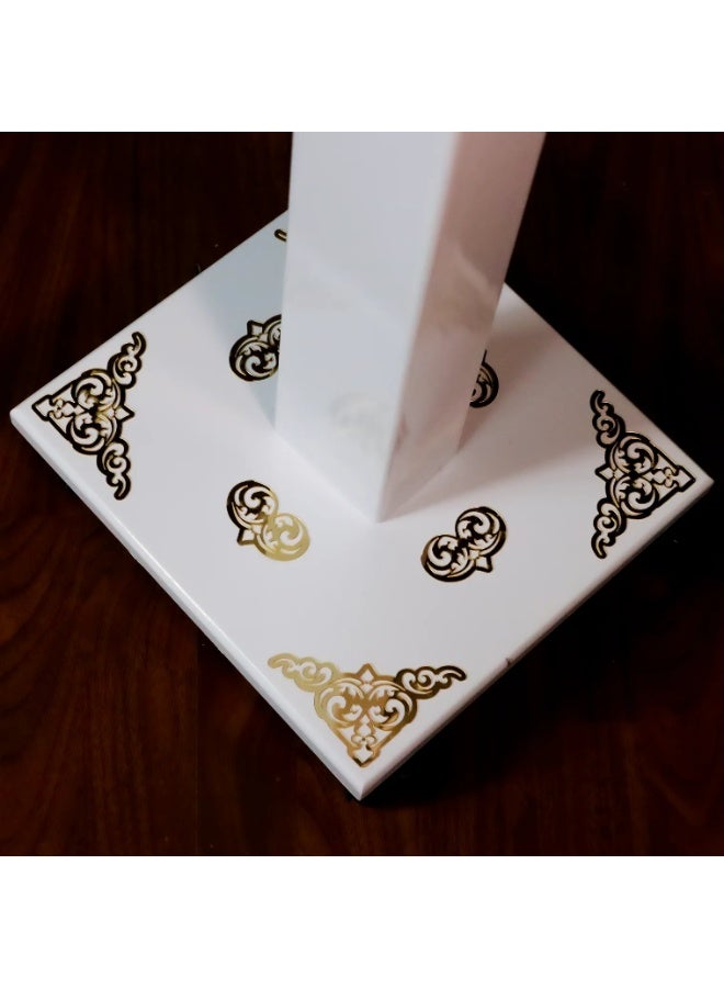 سندس حامل مصحف فاخر مزين بزخارف أكريليك ذهبية ثلاثية الأبعاد - حامل كتب إسلامية أنيق، حامل مصحف مزخرف للصلاة والقراءة، تصميم هدية فاخر - Image 2