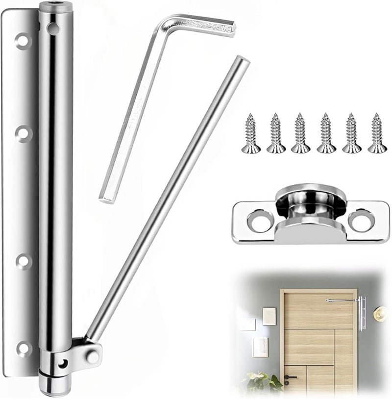 JAPP Spring Door Closers for Light Weight Door ResidentialCommercial Purpose with Fitting Set Color Silver Spring Door Closer_1 Pc - Image 1