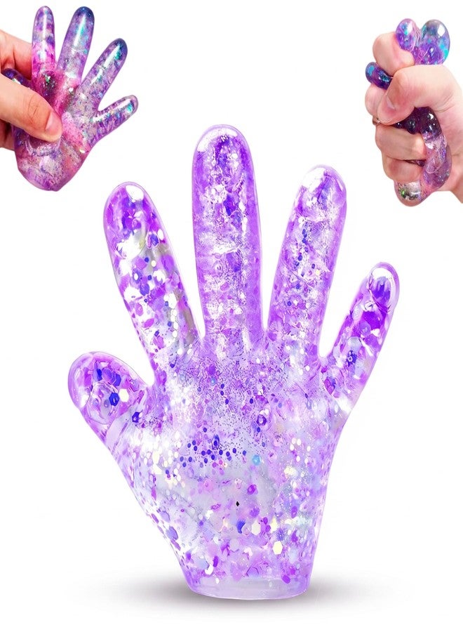 EVDERS 1Pcs Novelty Fake Hand Purple Squishy Fidget Toys Stress Balls for Kids Adults Sugar Ball Fidgets Sensory Toys Party Favors for Kids Squeeze Toy Stress Relief Toy Squeeze Squishy Ball (Purple) - Image 1