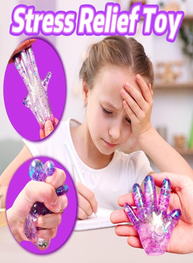 EVDERS 1Pcs Novelty Fake Hand Purple Squishy Fidget Toys Stress Balls for Kids Adults Sugar Ball Fidgets Sensory Toys Party Favors for Kids Squeeze Toy Stress Relief Toy Squeeze Squishy Ball (Purple) - Image 4