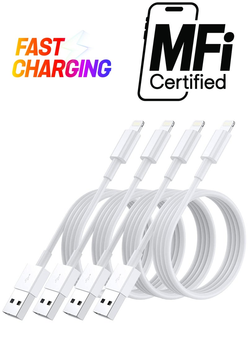 Generic Apple iPhone Charger Cable, 4 Pack Original Lightning to USB Cables Apple MFI Certified 3 Ft, Fast iPhone Charging Cord for iPhone 11/11Pro/11Max  - Image 1