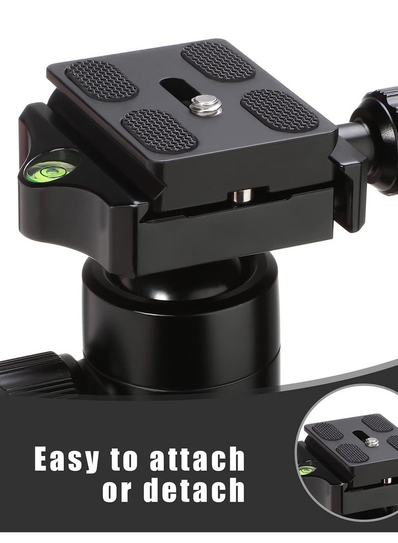 2Pcs PU50 Metal Universal Quick Release Plate with 1/4" Screw - Compatible Tripod Mount for DSLR Cameras and Ball Heads (Black) - Image 3