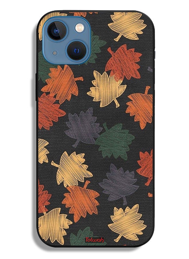 Tolwak Apple iPhone 13 Protective Case Autumn Leaves Art - Image 2
