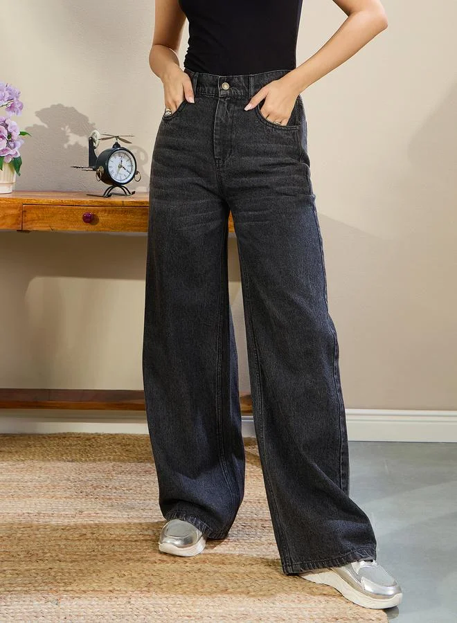 SASSAFRAS Sassafras Women High Rise Straight Fit Jeans