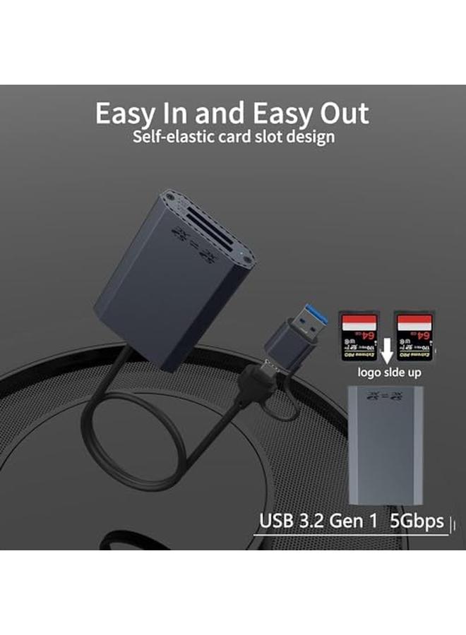 Excefore Sd Uhs Ii Dual Slot Card Reader Dual Slot Usb C Sd 4.0 Memory Card Reader Adapter Usb 3.2 Gen 1 Workflow Dual Slot Sdhc Sdxc Uhs Ii - Image 2