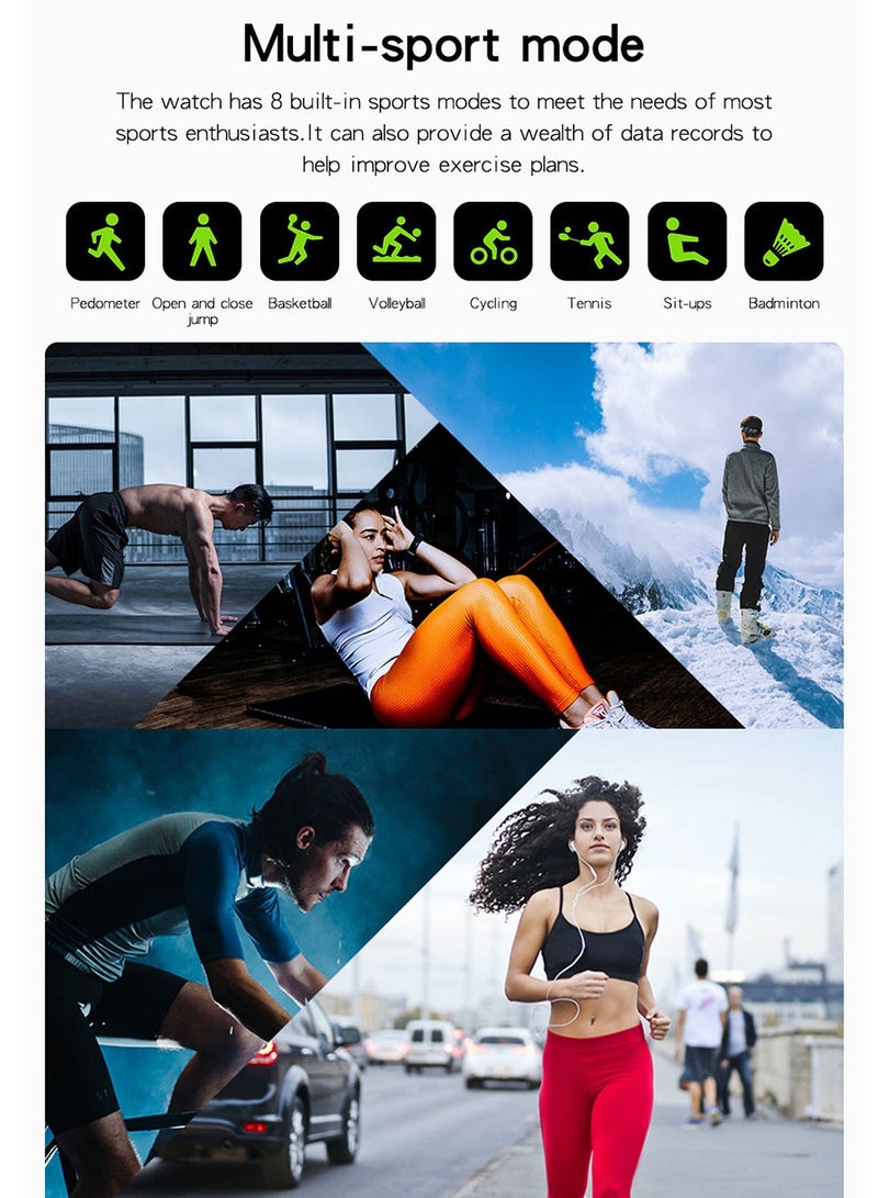 Smart Watch HD Full Touch Screen With Bluetooth Calling And Heart Rate Monitor Sport Digital, Smartwatch For Women Men Fitness Tracker Sleep Monitor Pedometer, Black - Image 5