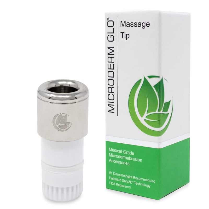 Microderm GLO رؤوس الميكرو ديرم جلو الماسية المميزة من ميكرو ديرم جلو - ملحقات من الفولاذ المقاوم للصدأ بدرجة طبية، تقنية Safe3D الحاصلة على براءة اختراع، آمنة لجميع أنواع البشرة. (تدليك) - Image 1
