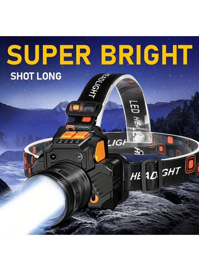 Motion Sensor Emergency Lamp USB Rechargeable Headlamp 3 Modes For Outdoor - Image 2