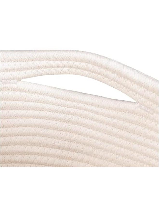 HOOKOR 3 Pack Woven Basket for Organizing/Storage,Cube Shelf Closet Storage Baskets Bins,Long-lasting &Skin-friendly Toy Storage Basket,Stylish Room Decor Basket,Rope Basket for Shelves (White)  - Image 5