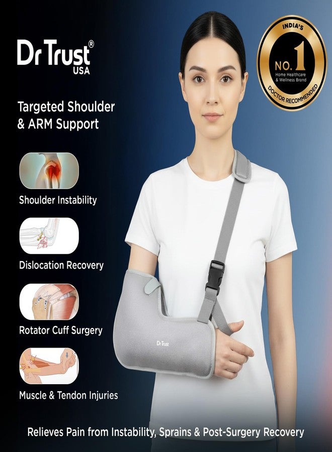Dr Trust USA Tropical 4201 Arm Sling Pouch for Fracture, Shoulder & Forearm Support Adjustable Orthopedic Arm Immobilizer with Thumb Cradle for Fracture Recovery for Men & Women - Large - Image 2