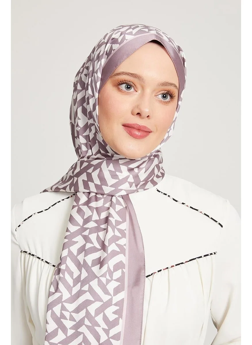 Levidor Violet Asymmetric Printed Angel Shawl