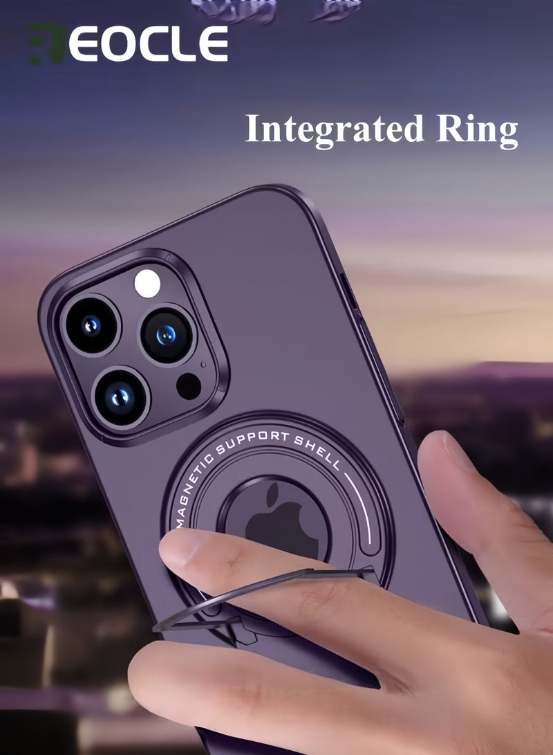 ريوكل حافظة آيفون مغناطيسية مع حامل حلقة غير مرئي لتقف كاميرا العدسة حماية كاملة ضد الصدمات غطاء هاتف لآيفون 14 برو ماكس - Image 2