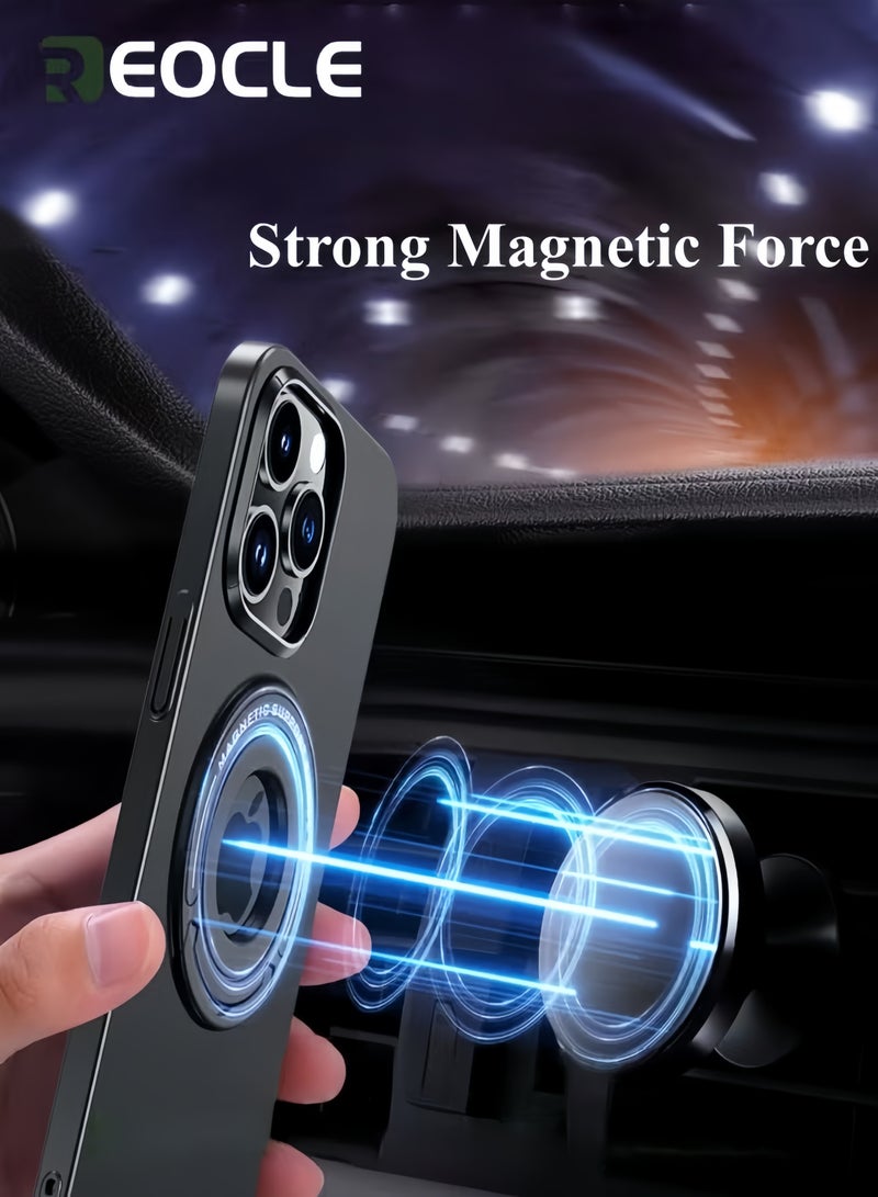 ريوكل حافظة آيفون مغناطيسية مع حامل حلقة غير مرئي لتقف كاميرا العدسة حماية كاملة ضد الصدمات غطاء هاتف لآيفون 14 برو ماكس - Image 5