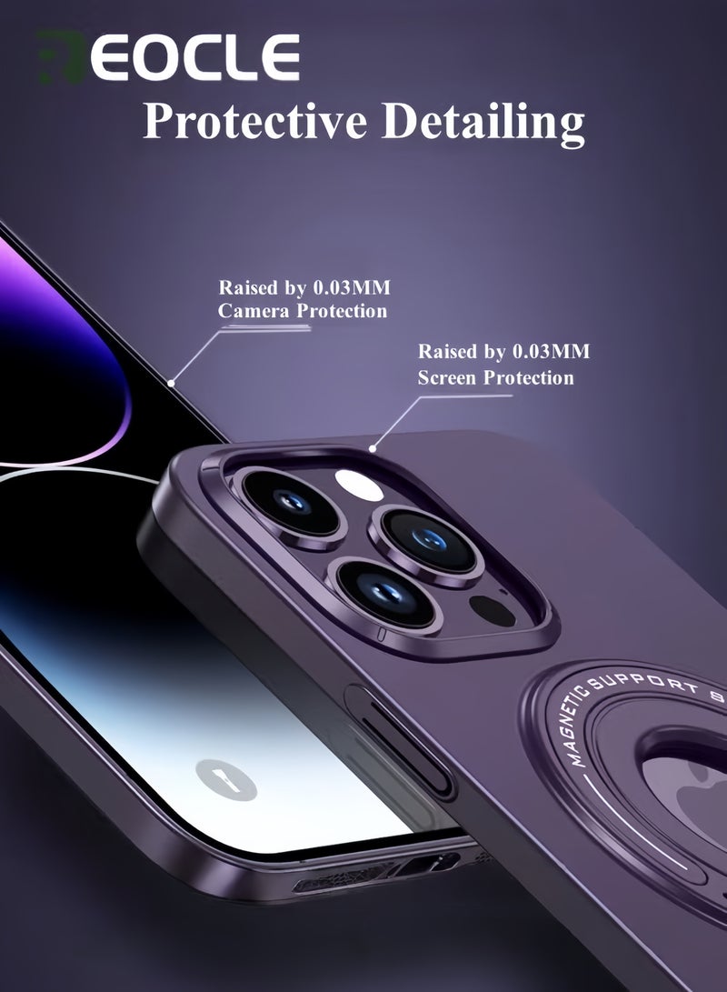 ريوكل حافظة آيفون مغناطيسية مع حامل حلقة غير مرئي لتقف كاميرا العدسة حماية كاملة ضد الصدمات غطاء هاتف لآيفون 14 برو ماكس - Image 3