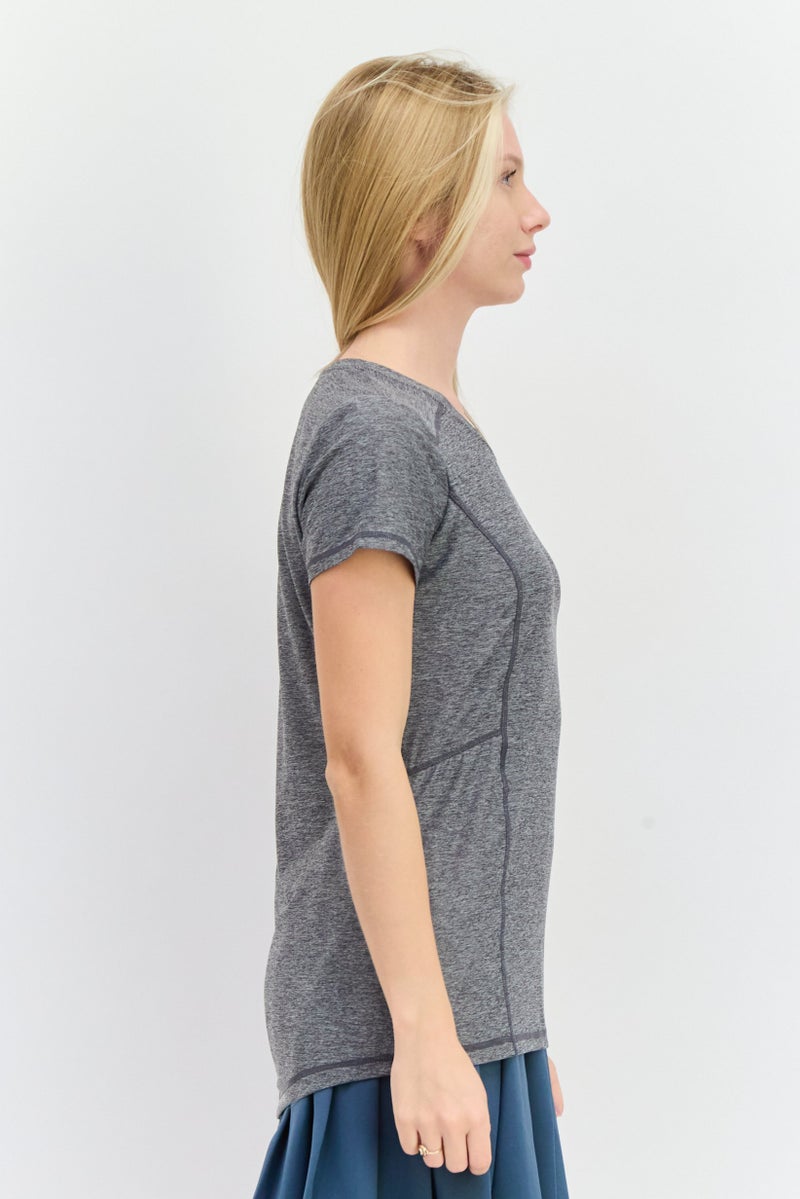 HEAD Women Sportswear Fit Short Sleeve Outdoor T-Shirt, Grey - Image 2