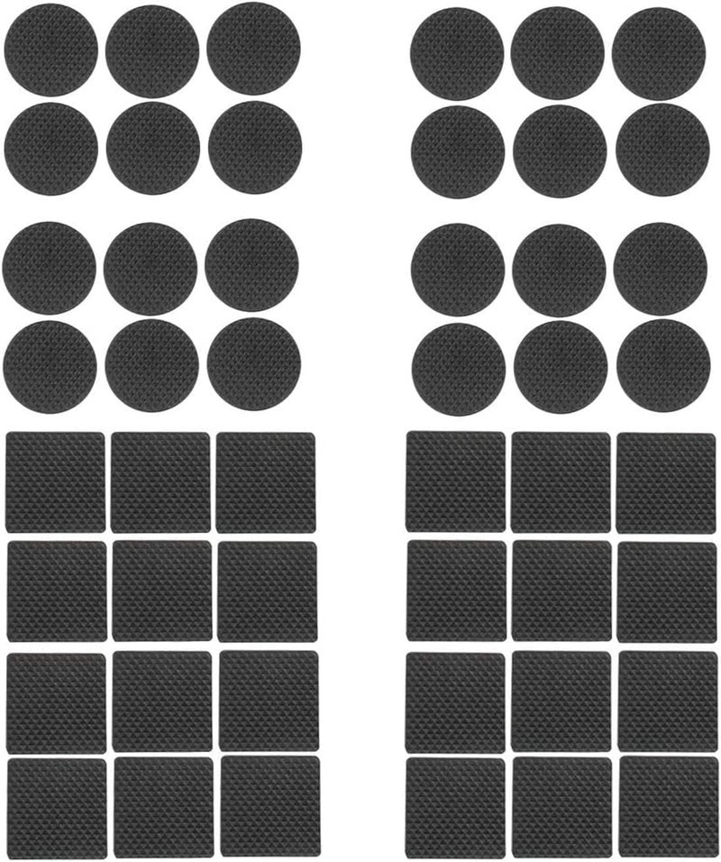 Bukela 48 Pcs Felt Furniture Pads, Non Slip Furniture Pads,Self Adhesive Felt Chair Pads, Anti Scratch Floor Protectors for Chair Legs and Hardwoods Floors,Self Adhesive Rubber Protectors Black - Image 1