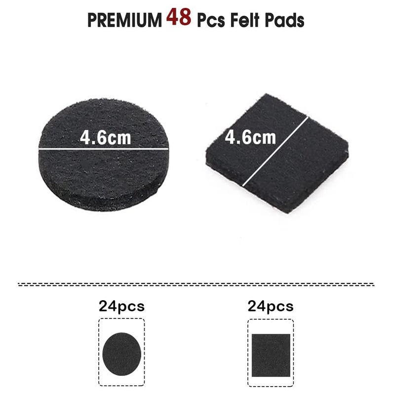 Bukela 48 Pcs Felt Furniture Pads, Non Slip Furniture Pads,Self Adhesive Felt Chair Pads, Anti Scratch Floor Protectors for Chair Legs and Hardwoods Floors,Self Adhesive Rubber Protectors Black - Image 2
