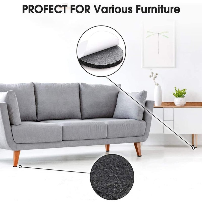 Bukela 48 Pcs Felt Furniture Pads, Non Slip Furniture Pads,Self Adhesive Felt Chair Pads, Anti Scratch Floor Protectors for Chair Legs and Hardwoods Floors,Self Adhesive Rubber Protectors Black - Image 5